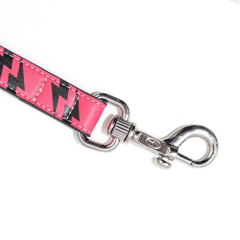 UTOPIA LEATHER LEASH - BOLT PRINT - BAUHINIA PINK
