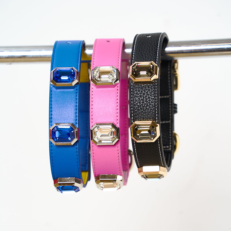 OLYMPUS LEATHER COLLAR - OBSIDIAN