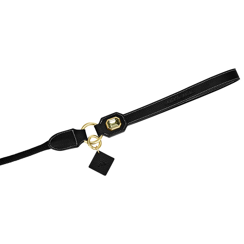 OLYMPUS LEATHER LEASH - OBSIDIAN