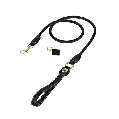 OLYMPUS LEATHER LEASH - OBSIDIAN