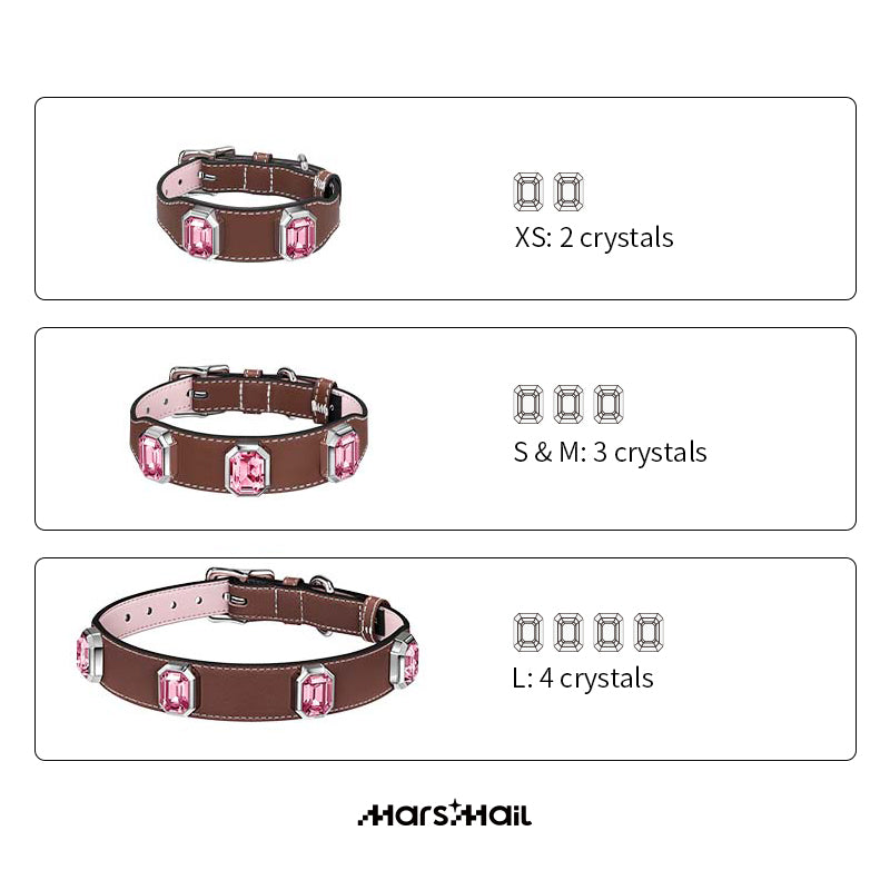 Olympus Leather Crystal Collar - All The Colors