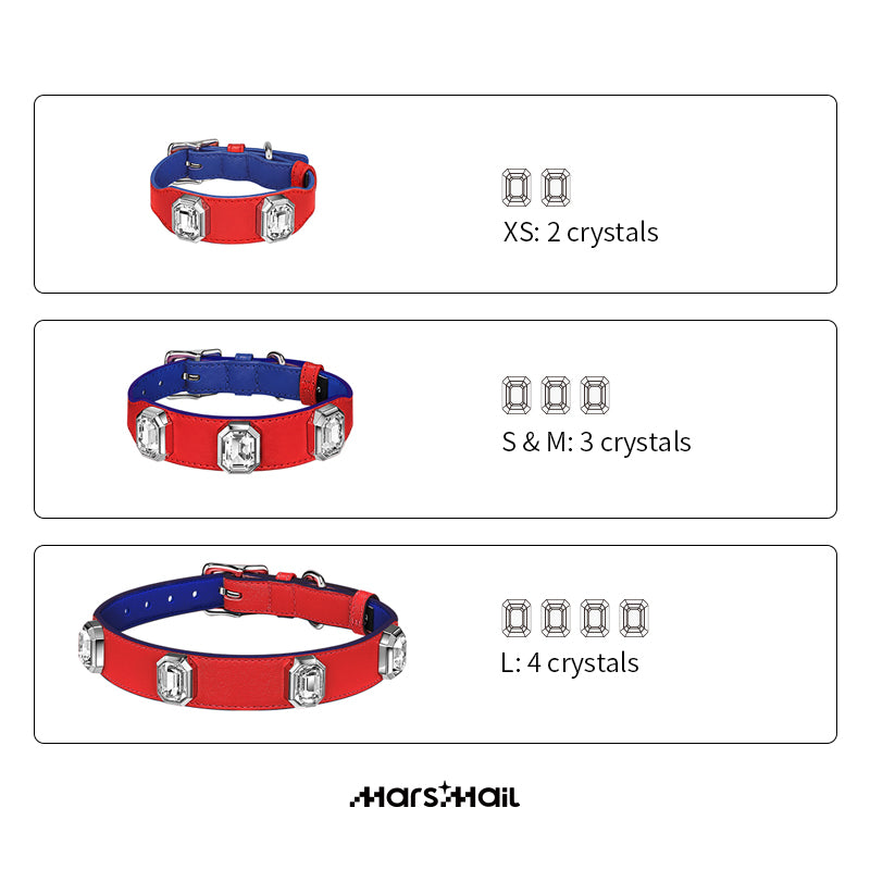 Olympus Leather Crystal Collar - All The Colors