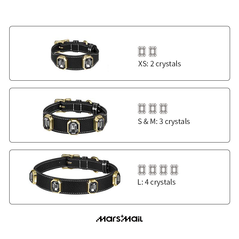 Olympus Leather Crystal Collar - All The Colors