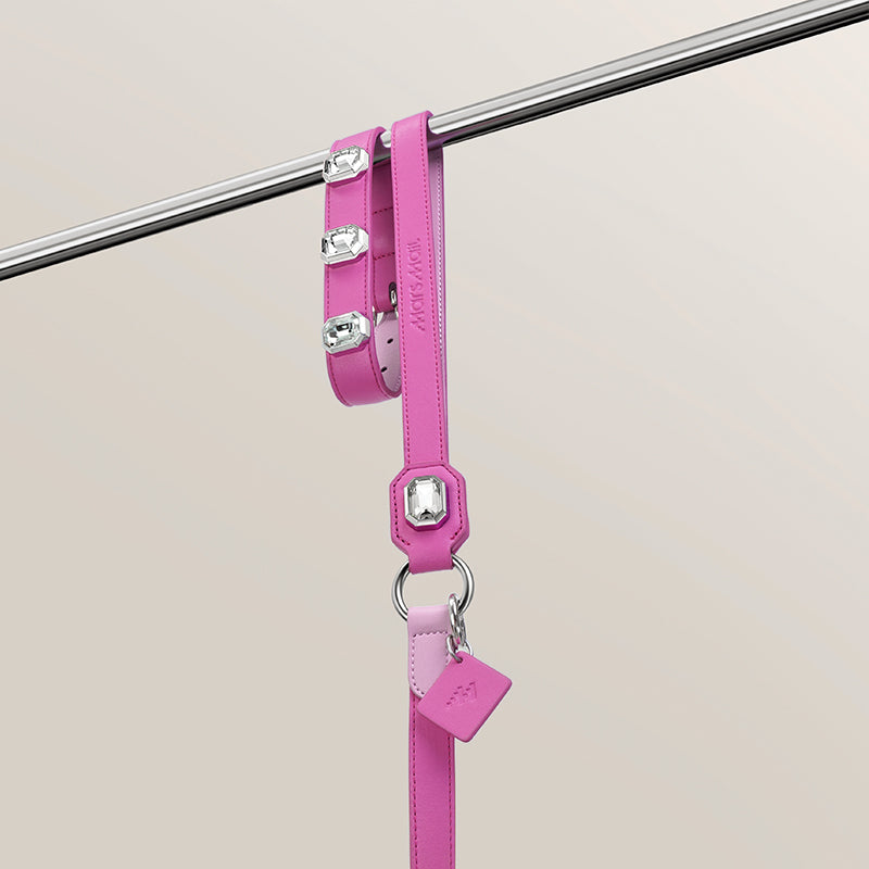 OLYMPUS LEATHER LEASH - BARBIE PINK