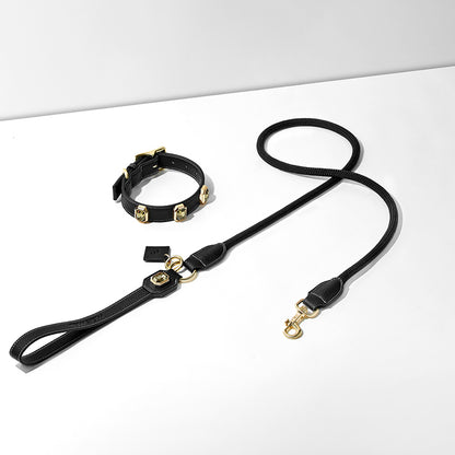 OLYMPUS LEATHER LEASH - OBSIDIAN