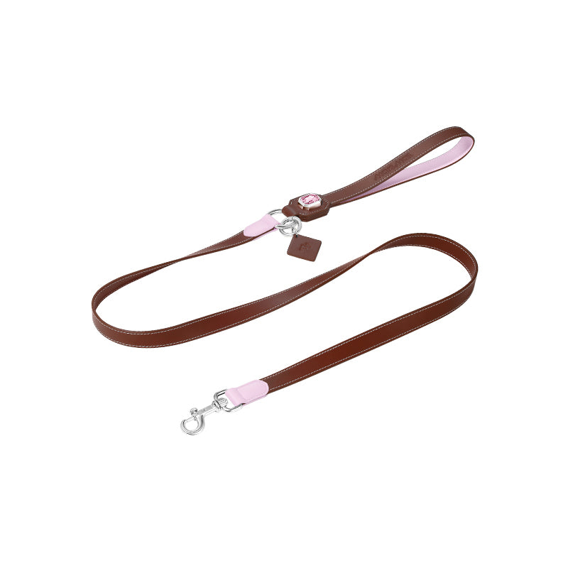 OLYMPUS LEATHER LEASH - CARAMEL