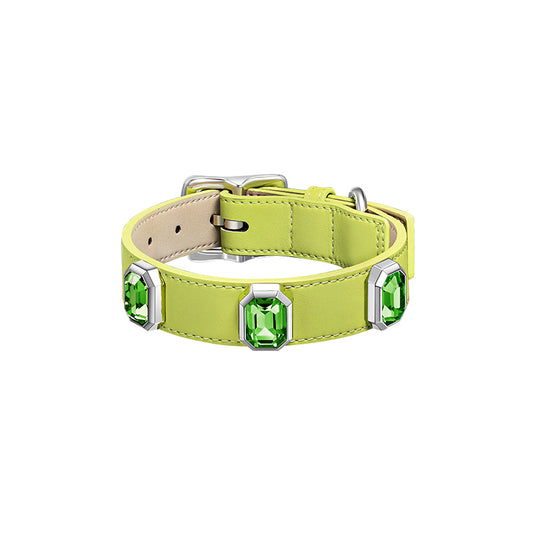 OLYMPUS LEATHER COLLAR - BAMBOO GREEN