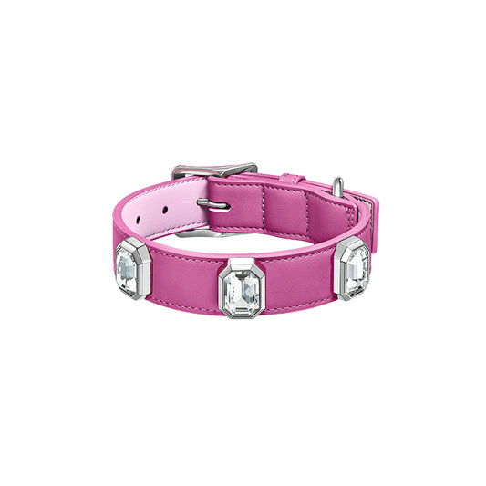 OLYMPUS LEATHER COLLAR - BARBIE PINK