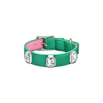 OLYMPUS LEATHER COLLAR - TROPICAL GREEN