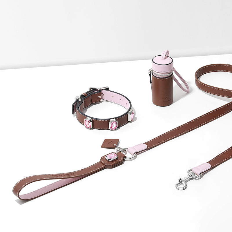 OLYMPUS LEATHER COLLAR - CARAMEL